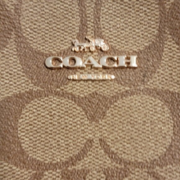 COACH Mini Camera Bag In Signature Canvas Khaki Saddle - Picture 2 of 16